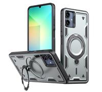 LEMAXELERS Compatible avec MagSafe Coque pour Samsung Galaxy A07 4G Magnétique Charge sans Fil avec Magnétique Invisible Metal Béquille Etui Antichoc Protection Housse pour Galaxy A07 4G Silver TH