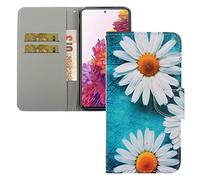 LEMAXELERS Coque Galaxy A04S,Portefeuille Etui Housse pour Samsung Galaxy A04S Coque Paillette Fleur papillon chat PU Cuir Flip Wallet Étui Couverture pour Samsung Galaxy A04S,XC White Daisy1