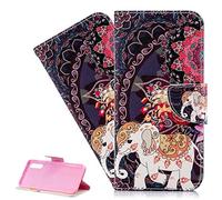 LEMAXELERS Coque Galaxy S21 FE,Portefeuille Etui Housse pour Samsung Galaxy S21 FE Coque Antichoc Paillon Fleur Anime PU Cuir Flip Wallet Étui Couverture pour Galaxy S21 FE,BF Retro Colorful Elephant