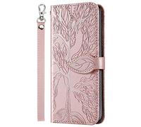 LEMAXELERS Coque Huawei P20 Lite,Portefeuille Etui Housse pour Huawei P20 Lite Coque Gaufrage Arbre de la vie mignons PU Cuir Flip Wallet Étui Coquille Couverture pour Huawei P20 Lite,RT Tree Pink