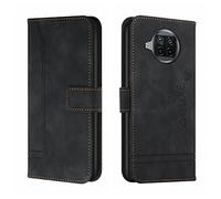 LEMAXELERS Coque Mi 10T Lite,Portefeuille Etui Housse pour Mi 10T Lite Coque Paillette Sourire rétro PU Cuir Flip Wallet Coquille Couverture pour Mi 10T Lite,HX Smile Black
