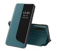 LEMAXELERS Coque pour Huawei P20 Pro, Huawei P20 Pro Clear View Étui à Rabat Housse Étui Translucide 360 Antichoc Anti-Rayure Flip Folio Stand Support Coque pour Huawei P20 Pro,QH CC Green