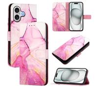 LEMAXELERS Coque pour iPhone 17 Flip Portefeuille Rabat Pochette Fente Carte Étui en Cuir Support Clapet Folio Etui Cover Antichoc Protection Housse pour iPhone 17,YB2 Marble Purple