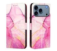 LEMAXELERS Coque pour iPhone 17 Pro Flip Portefeuille Rabat Pochette Fente Carte Étui en Cuir Support Clapet Folio Etui Cover Antichoc Protection Housse pour iPhone 17 Pro,YB2 Marble Purple