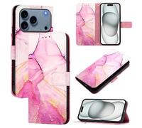 LEMAXELERS Coque pour iPhone 17 Pro Max Flip Portefeuille Rabat Pochette Fente Carte Étui en Cuir Support Clapet Folio Etui Cover Antichoc Protection Housse pour iPhone 17 Pro Max,YB2 Marble Purple