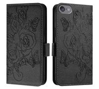 LEMAXELERS Coque pour iPod Touch 7 Blocage RFID Portefeuille Etui Housse Cuir Protection Portefeuille et Magnétique Support Porte Cartes Flip Wallet Housse pour iPod Touch 7/6 / 5,YBMG Black