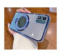 LEMAXELERS Coque pour Motorola G13 - Coque esthétique à Paillettes avec Anneau Miroir de Maquillage en Silicone TPU Transparent Résistante aux Chocs pour Femmes Coque pour Moto G13 Bleu DSM.