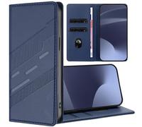 LEMAXELERS Coque pour Redmi Note 14 Pro 5G Portefeuille Pochette en Cuir Rabat Housse avec Porte Carte Magnétique Clapet Flip Case Antichoc Étui Wallet Cover pour Redmi Note 14 Pro 5G,HXXW Dark-Blue