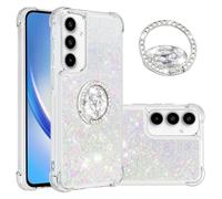 LEMAXELERS Coque pour Samsung Galaxy A57 5G Housse Silicone TPU Paillettes Liquide Étui avec Support à Anneau Rotatif 360° Ring Stand Magnétique Case Antichoc Cover pour Galaxy A57 5G Color YBZ