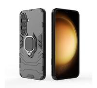 LEMAXELERS Coque pour Samsung Galaxy S25 Housse avec Support Anti-Chute Étui Anneau Rotatif à 360 ° Magnétique Ring Stand Protection Robuste Antichoc Cover pour Galaxy S25 Noir KK