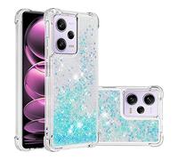 LEMAXELERS Liquide Coque pour Redmi Note 12 Pro 5G, Paillette Brillante Quicksands Liquide Transparente Antichoc Étui de Protection Silicone TPU Case Housse pour Redmi Note 12 Pro 5G, YBLS Blue Star