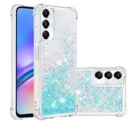 LEMAXELERS Liquide Coque pour Samsung Galaxy A05S, Paillette Brillante Quicksands Liquide Transparente Antichoc Étui de Protection Silicone TPU Case Housse pour Galaxy A05S,YBLS Blue Star