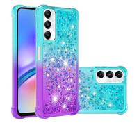 LEMAXELERS Liquide Coque pour Samsung Galaxy A05S, Paillette Brillante Quicksands Liquide Transparente Antichoc Étui de Protection Silicone TPU Case Housse pour Galaxy A05S,YBLS Blue Purple