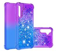 LEMAXELERS Liquide Coque pour Samsung Galaxy A34 5G, Paillette Brillante Quicksands Liquide Transparente Antichoc Étui de Protection Silicone TPU Case Housse pour Galaxy A34 5G, YBLS Purple Blue