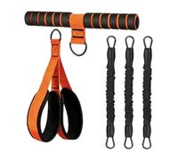 Lembeauty Bande de résistance à pédale avec poignée,Accessoire pour Abdos 3 Tubes Réglables,Corde de résistance à pédale | Fitness Maison renforcement Bras Jambes Abdos fessiers