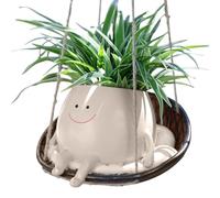 Lembeauty Cache Pot en Forme De Visage | Pot De Fleur en Forme De Tête en Résine pour Fleurs Suspendues | Cache Pot Moderne pour Jardin/Chambre/École/Maison