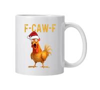Lembeauty F-Caw-F Coffee Mug Funny Chicken Mug, 350ml Novelty Ceramic F-Caw-F Rooster Crowing Drinking Cups, Meme Rooster Milk Cup for Men Women, Farmhouse Home Decor