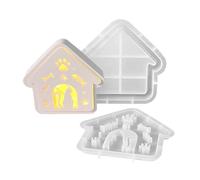 Lembeauty Moule en Silicone pour la Maison - Moulage Maison Chat Pour Artisanat Bougie - Outil Créatif Mignon pour Artisanat de Noël Halloween Salon Jardin École Salle de Classe