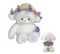 Lembeauty Peluche bébé Mouton Bouquet, Agneau Bouquet de Roses en Peluche avec Chapeau Amovible se transformant en Bouquets, bébé Agneau câlin magnétique, décoration de Chambre à Coucher