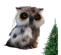 Lembeauty Peluche Chouette | Jouet en Peluche Hibou - Yeux Réalistes Vifs Accrochable Pendentif Doux avec Anneau Décor pour Décor Porte Mur Sac Arbre Fête Halloween