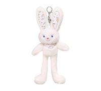 Lembeauty Peluche Lapin à Tirer - Lapin de Pâques interactif en Peluche avec Oreilles et Pattes Extensibles, Pendentif en Peluches pour Sac à Dos, Cadeau de Pâques pour Enfant et Adultes