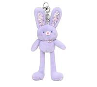 Lembeauty Peluche Lapin à Tirer - Lapin de Pâques interactif en Peluche avec Oreilles et Pattes Extensibles, Pendentif en Peluches pour Sac à Dos, Cadeau de Pâques pour Enfant et Adultes