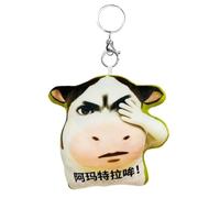 Lembeauty Porte-clés en forme d'animal - Porte-clés mignon - Pendentif en forme de vache en peluche - Pour mari, fils, fille, famille, amis, hommes et filles, 1, Siehe Beschreibung
