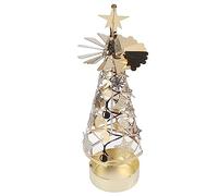 LEMCC Bougie Carrousel pour Arbre de Noël, Bougeoir Chauffe-Plat Rotatif, Ensemble de Chandeliers, Décoration de Table pour Fête de Noël (Flocon