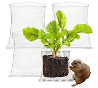 LEMCC Lot de 4 paniers de protection en maille pour plantes - 45 x 40 cm - En acier inoxydable - Pour protéger les racines des plantes, des baies, des légumes - Argenté - 45 x 40 cm