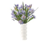 LEMCC Vase à Bulles, Vase en Céramique Blanche, Grand Vase à Fleurs, Vase Cylindrique Rond Moderne, Vase Ondulé à Fleurs Séchées, Vases Décoratifs Multicolores pour Salon, Chambre à(Blanc-L)