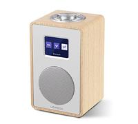 LEMEGA CR4 Radio numérique Dab/Dab+/FM avec Bluetooth,Radio Dab Portable alimentée par Le Secteur,Horloge à Deux alarmes avec Snooze,Affichage Couleur,Effet Bois - Chêne Blanc