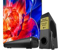 LEMEGA Edge X Boost 2.1 Barre de Son avec Caisson de Basses - 100 W de Puissance Totale, HDMI Arc, Optique, AUX, USB, Bluetooth, Caisson Filaire, Fixation Murale pour TV