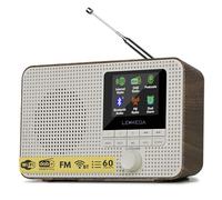 LEMEGA IR1 Radio Internet WiFi Portable, Radio numérique Dab/Dab+/FM, Haut-Parleur Bluetooth, Double réveil, minuterie Sommeil, 60 préréglages, Sortie Casque, écran Couleur - Noyer Finition