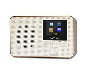 LEMEGA IR1 Radio Internet WiFi Portable, Radio numérique Dab/Dab+/FM, Haut-Parleur Bluetooth, Double réveil, minuterie Sommeil, 60 préréglages, Sortie Casque, écran Couleur - Noyer Finition