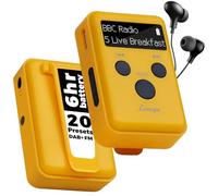 LEMEGA Mini Go DAB Radio numérique de poche portable, mini radio de sport DAB personnelle, clip de sport et écouteurs de longueur XL, batterie rechargeable, charge rapide, 20 stations préréglées