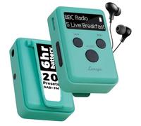 LEMEGA Mini Go DAB Radio numérique de poche portable, mini radio de sport DAB personnelle, clip de sport et écouteurs de longueur XL, batterie rechargeable, charge rapide, 20 stations préréglées, vert