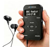 LEMEGA PR1L Radio de Poche Dab/FM, Rechargeable, Écouteurs, Noir | 40 présélections, écran LCD, verrouillage des touches, seulement 65g, jusqu'à 12h d'autonomie, charge USB-C