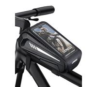 LEMEGO Sac Cadre Velo, Sacoche Velo étanche, avec Housse de Pluie Bandes Réfléchissantes, Sacs pour Téléphone pour jusqu'à 6,7 Pouces 1L Sac de Tube Supérieur pour Vélo Moto