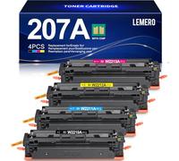 LEMERO 207A Toner avec Puce MFP m283fdw Noir Cyan Magenta Jaune 4 par Pack