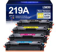 LEMERO Toner 219A avec Puce Pack de 4 pour Color LaserJet Pro MFP 3302SDWG