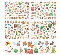 LEMESO Autocollants Noël, 4 Feuilles Stickers Noël 29x21cm, Gommettes Noel pour Scrapbooking Enfant, Stickers Brillant Loisir DIY, Cadeau Enfant