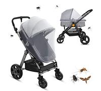 LEMESO Moustiquaire Poussette Universelle pour Landau, Auto-siège, Lit Parapluie, Protection Anti-Insectes pour Bébés, Enfants