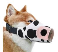 Lemets respirants pour chien - Bouche de vache - Design vache - Sans écorce - Bouche réglable contre le cache buccal - Pour berger allemand, husky labrador retriever
