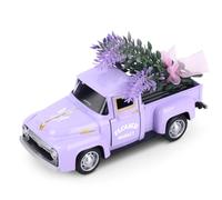 Lemicin Camion en métal lavande avec bouquet de lavande - Mini pick-up en métal vintage - Plateau décoratif pour maison de campagne - Décoration de table élégante - Violet