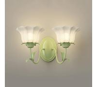Lémière Murale à LED, Fleur d'applications pour Les Enfants Chambre Green Mur Murce with Glass Glass Indoor Murd Murd Lampe for Girl Bedroom Living Room Porch Hallway/Flowe