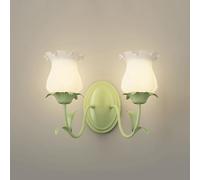 Lémière Murale à LED, Fleur d'applications pour Les Enfants Chambre Green Mur Murce with Grosted Glass Indoor Murd Murd Lampe for Girl Bedroom Living Salle Porch Hallway/Morni