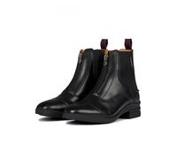 LeMieux Bottes de paddock zippées en cuir avec repose-éperons latéraux en caoutchouc, Noir , 38 EU