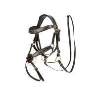 LeMieux Bridon muserolle croisée Hobby Horse marron Bridon mexicain pour chevaux de loisir