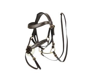 LeMieux Bridon muserolle croisée Hobby Horse marron Bridon mexicain pour chevaux de loisir