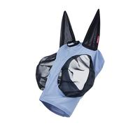 LeMieux Demi-masque anti-insectes - Design à enfiler - Fléchettes pour œil d'insecte - Oreilles en maille respirante - Bleu poudré - Taille L